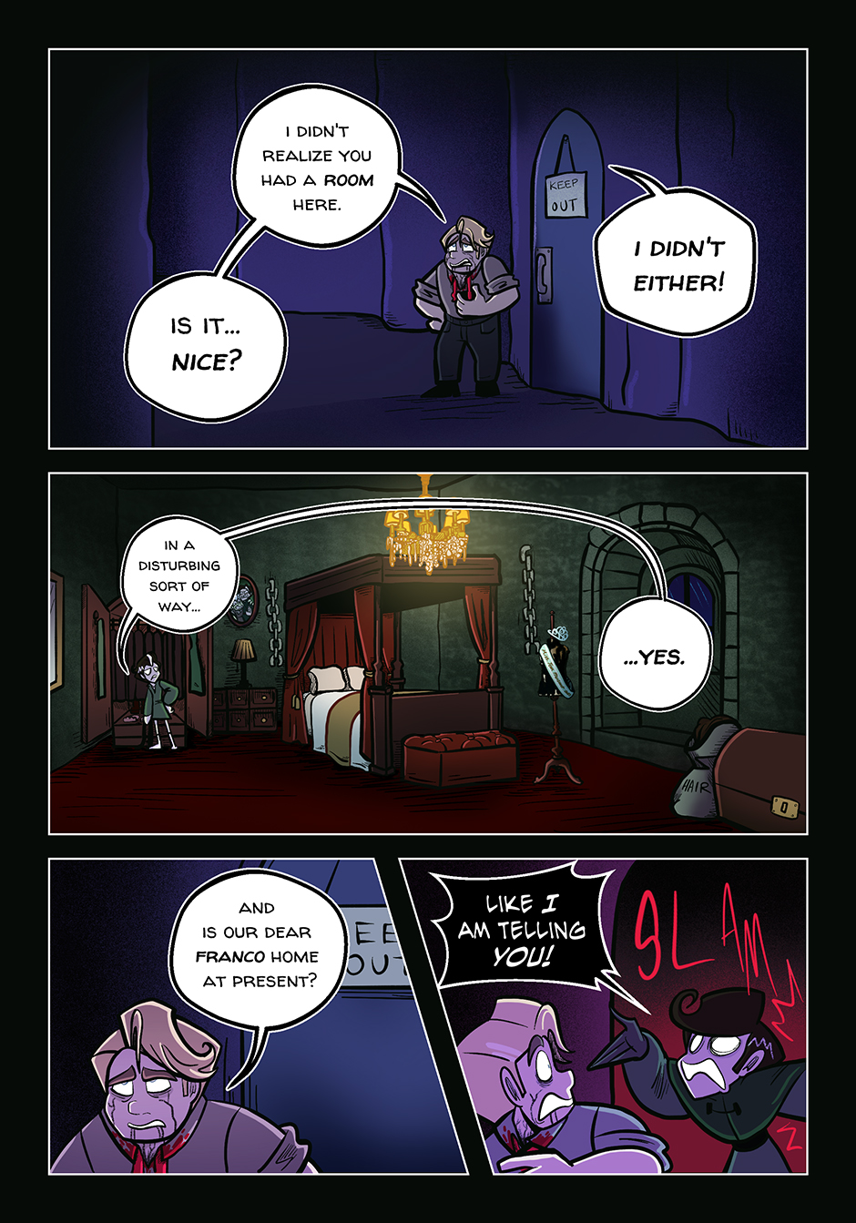 I spent ages on Victor's face in the last panel.